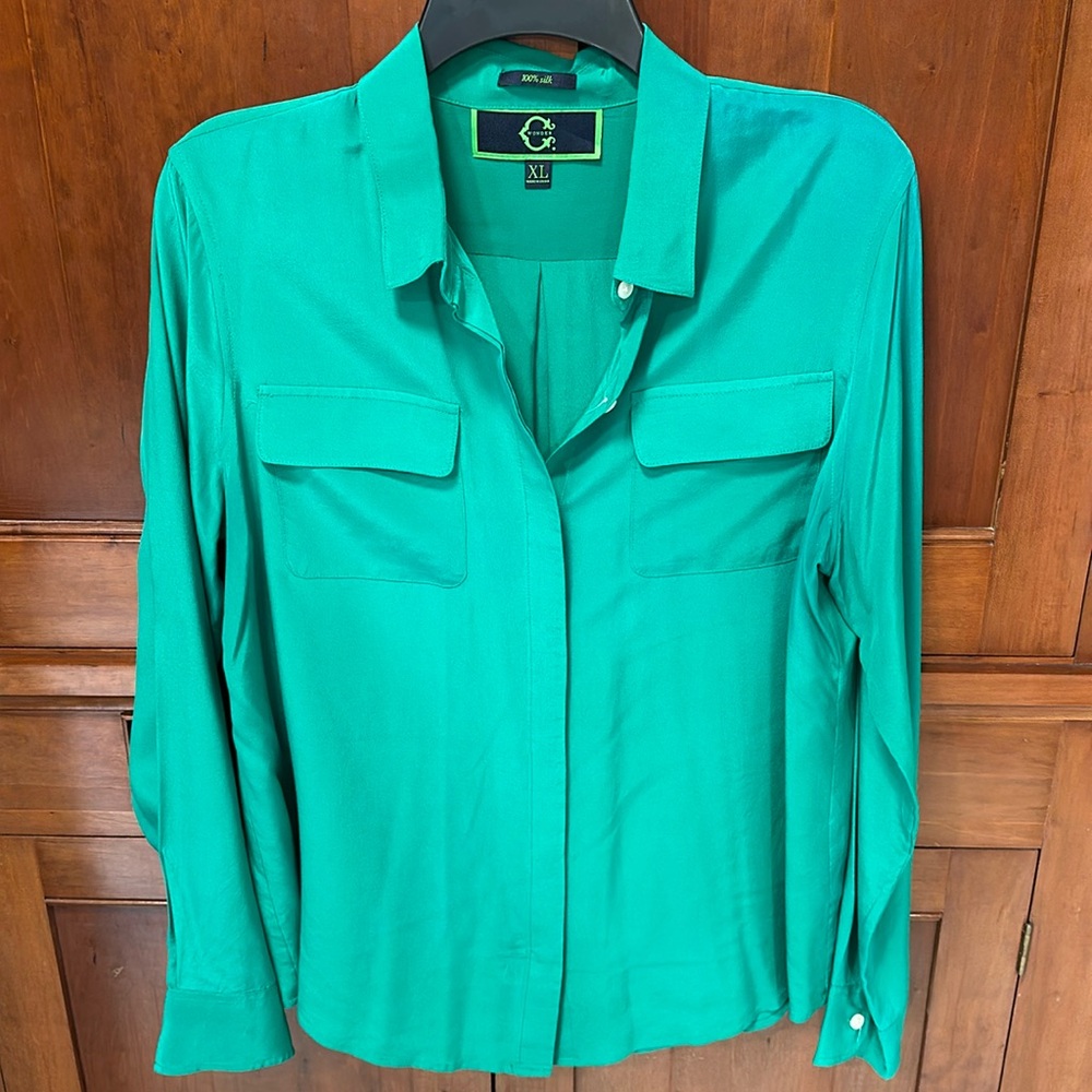 Emerald green C Wonder blouse. Size XL